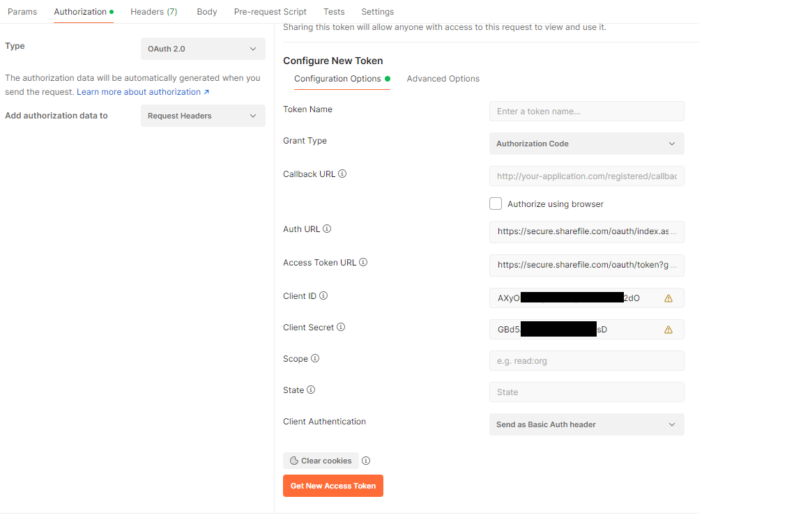 Postman 3 OAUth 2.0 form